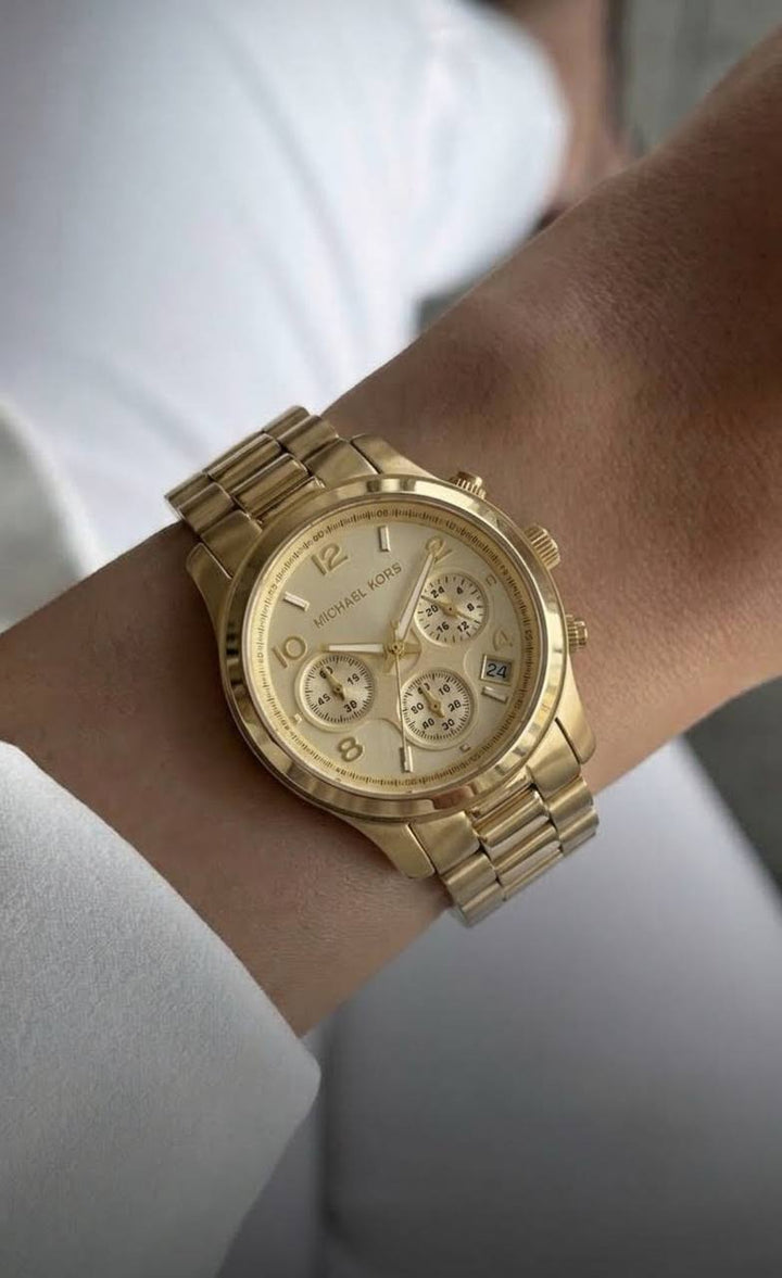 MICHAEL KORS RUNWAY CHRONOGRAPH GOLD-TONE WOMEN&