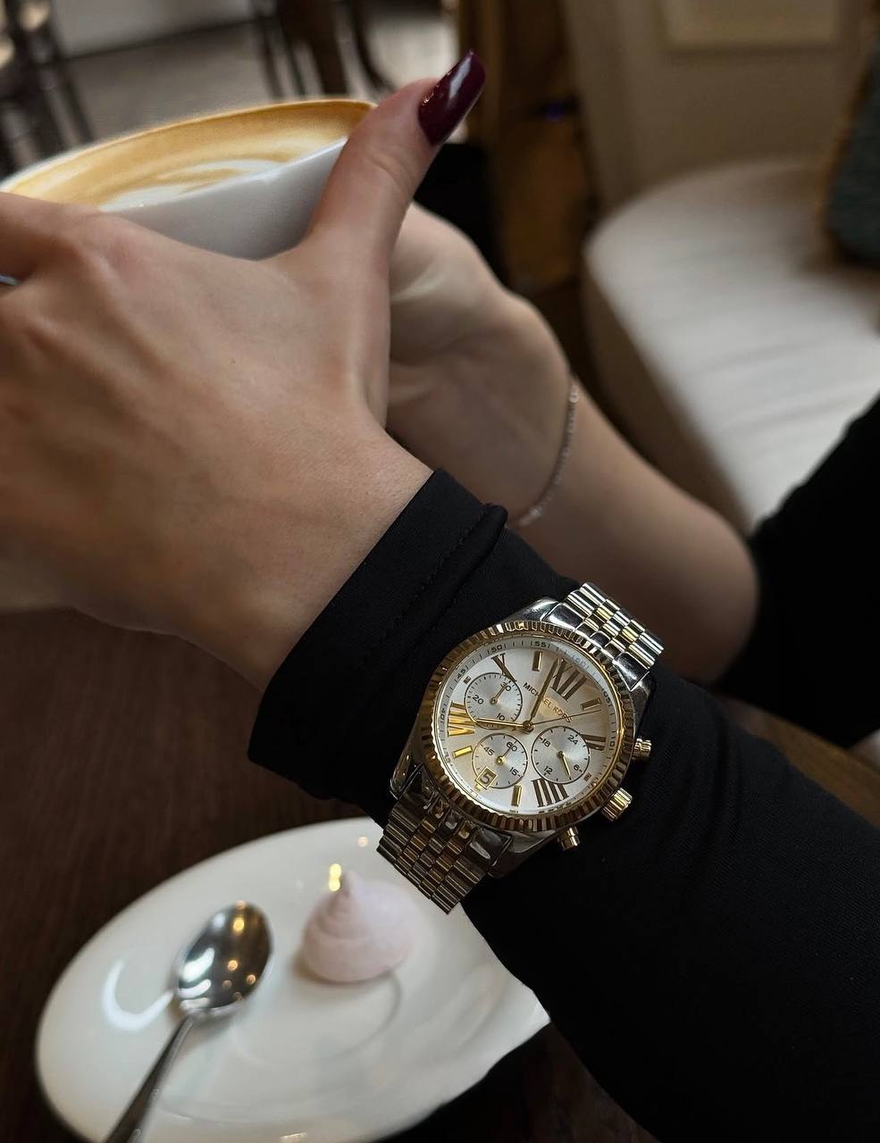 MICKAEL KORS LEXINGTON TWO-TONE CHRONOGRAPH WOMEN&