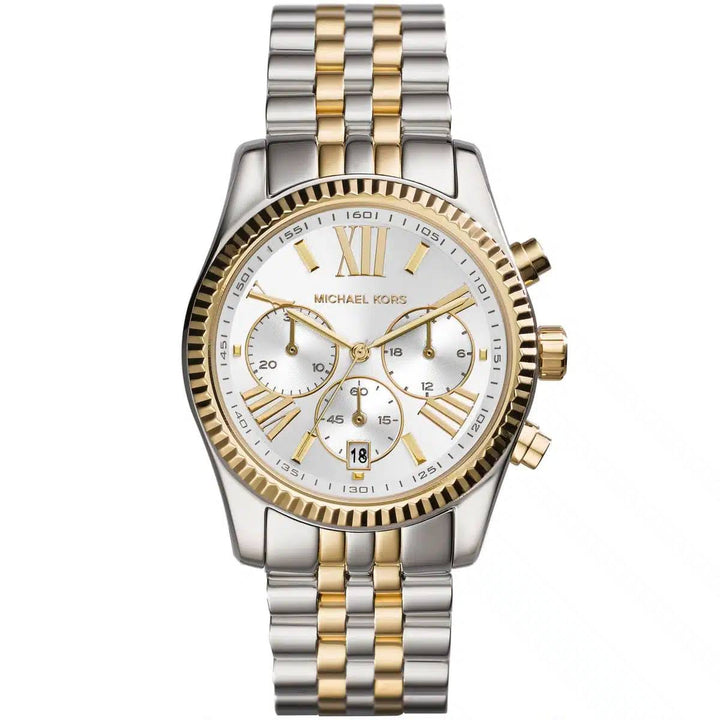 MICKAEL KORS LEXINGTON TWO-TONE CHRONOGRAPH WOMEN&