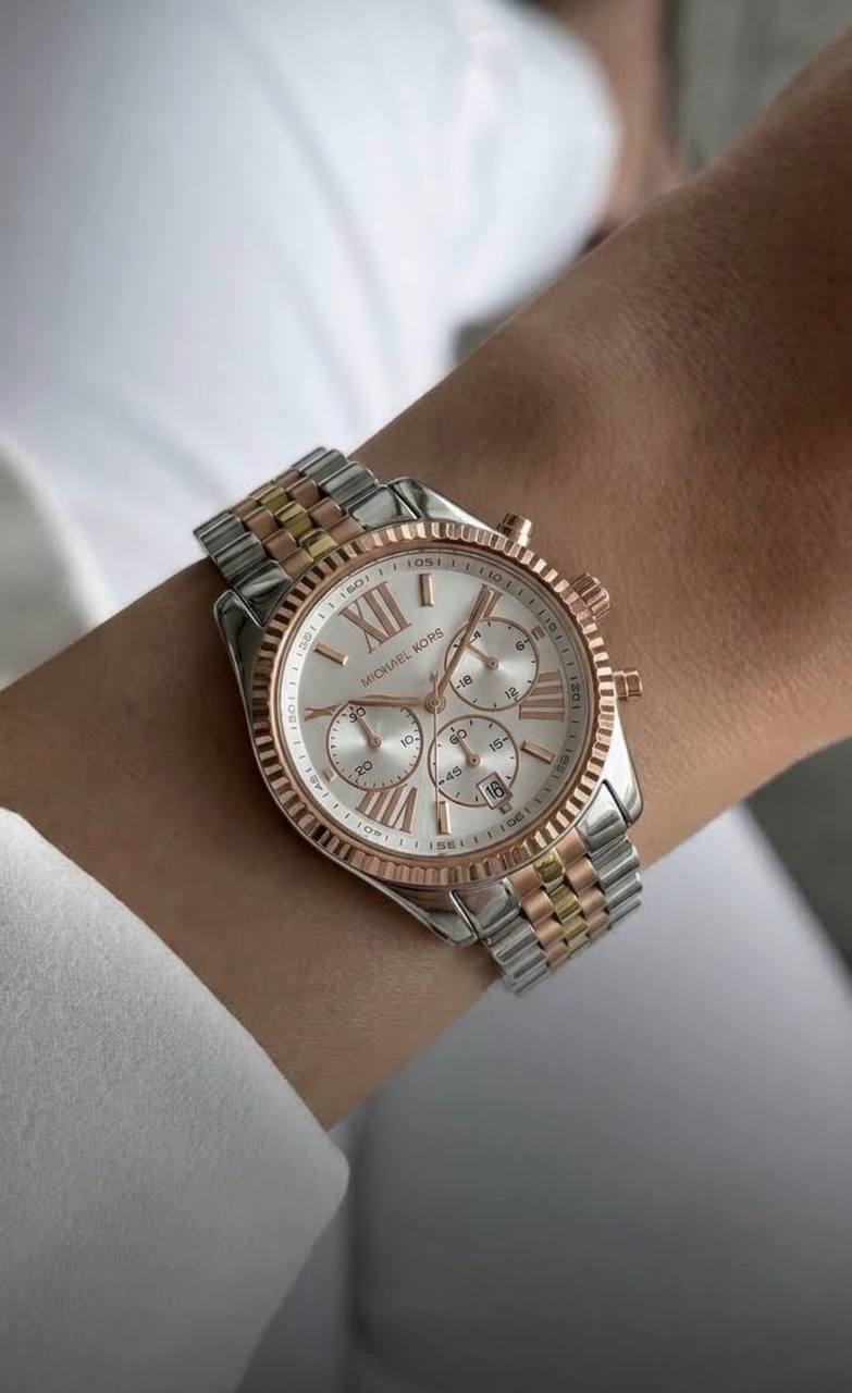 MICHAEL KORS LEXINGTON TRI-TONE CHRONOGRAPH WOMEN&