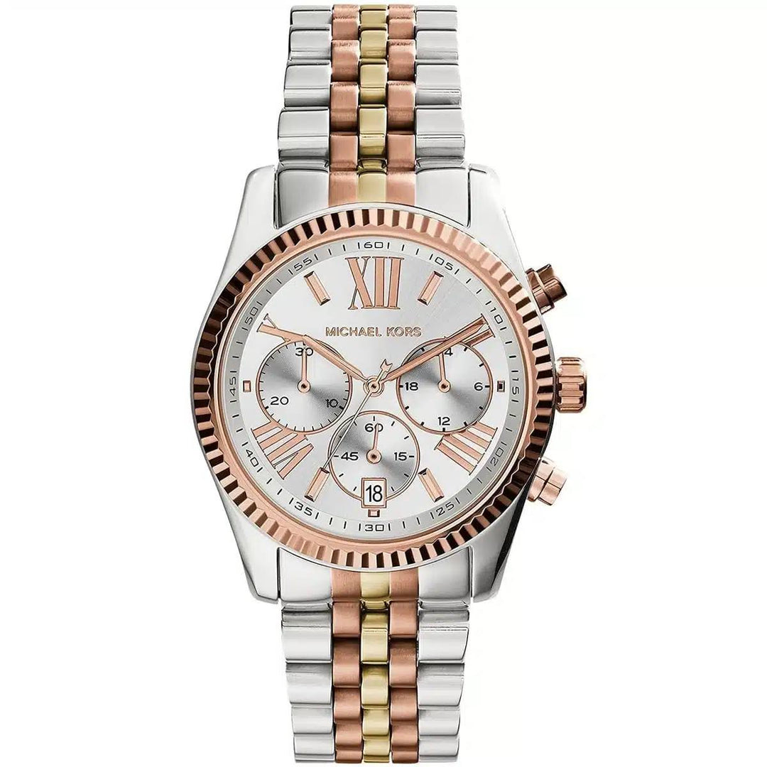MICHAEL KORS LEXINGTON TRI-TONE CHRONOGRAPH WOMEN&