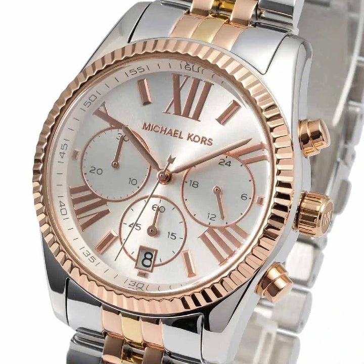 MICHAEL KORS LEXINGTON TRI-TONE CHRONOGRAPH WOMEN&