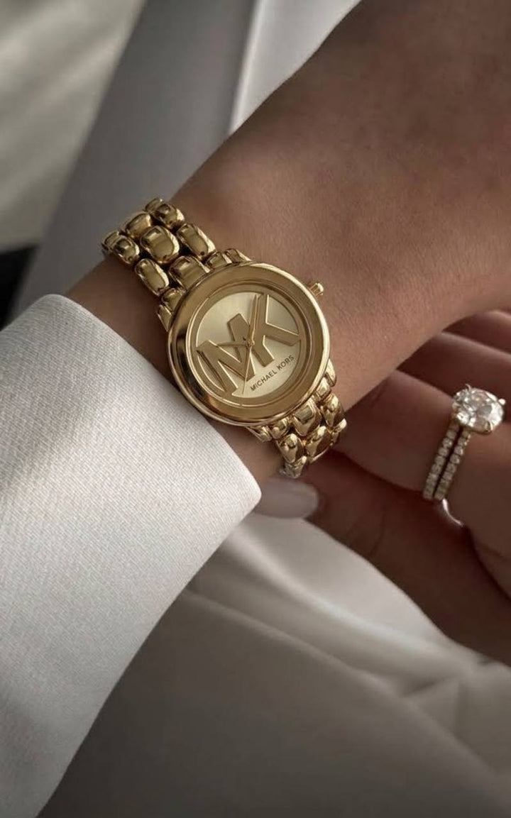 MICHAEL KORS PHOEBE GOLD-TONE STAINLESS STEEL WOMEN&