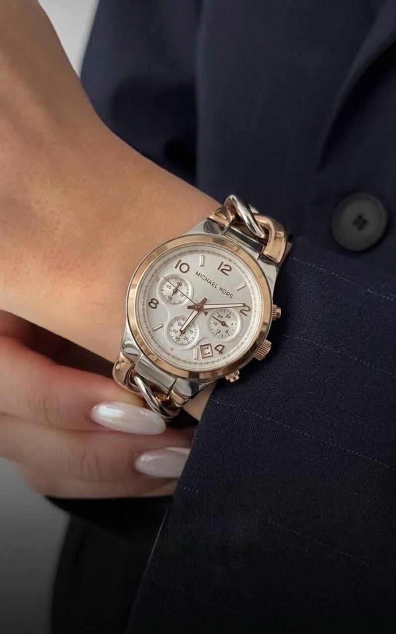 MICHAEL KORS RUNWAY TWO-TONE CHRONOGRAPH WOMEN&