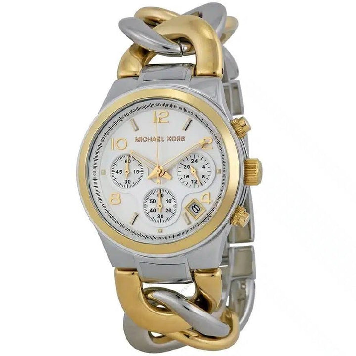 MICHAEL KORS RUNWAY TWO-TONE CHRONOGRAPH WOMEN&
