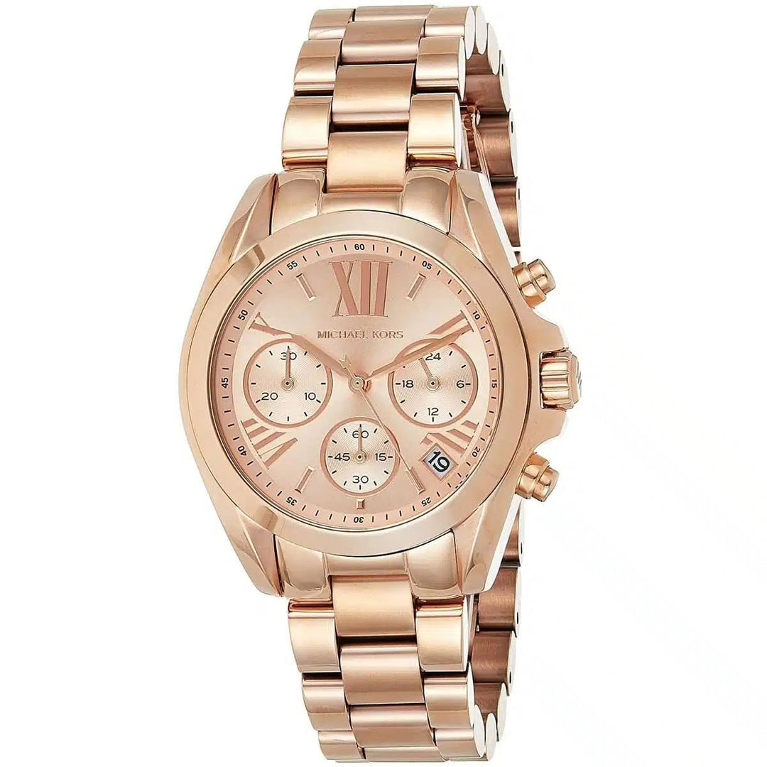 MICHAEL KORS MINI BARDSHAW ROSE GOLD-TONE CHRONOGRAPH WOMEN&