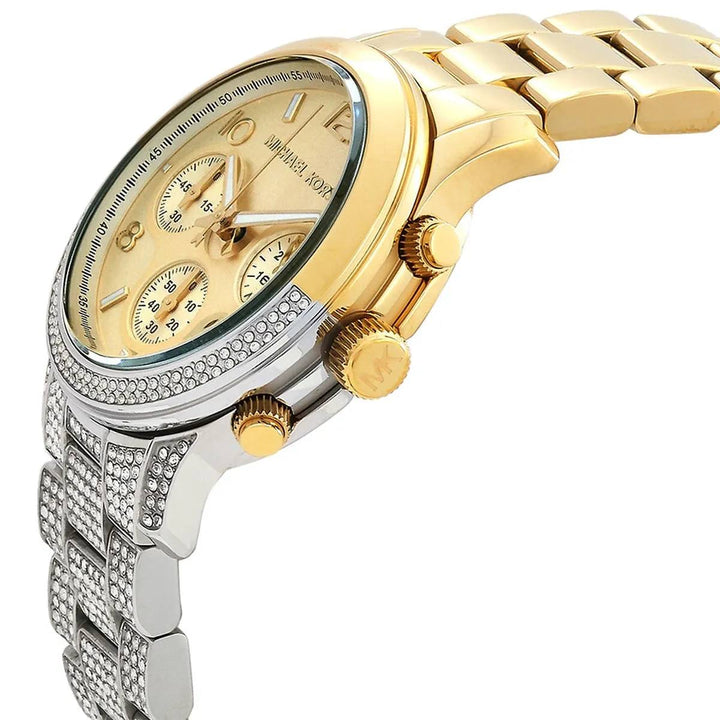 MIKHAEL KORS RUNWAY CHRONOGRAPH TWO-TONE STAINLESS STEEL WOMEN&