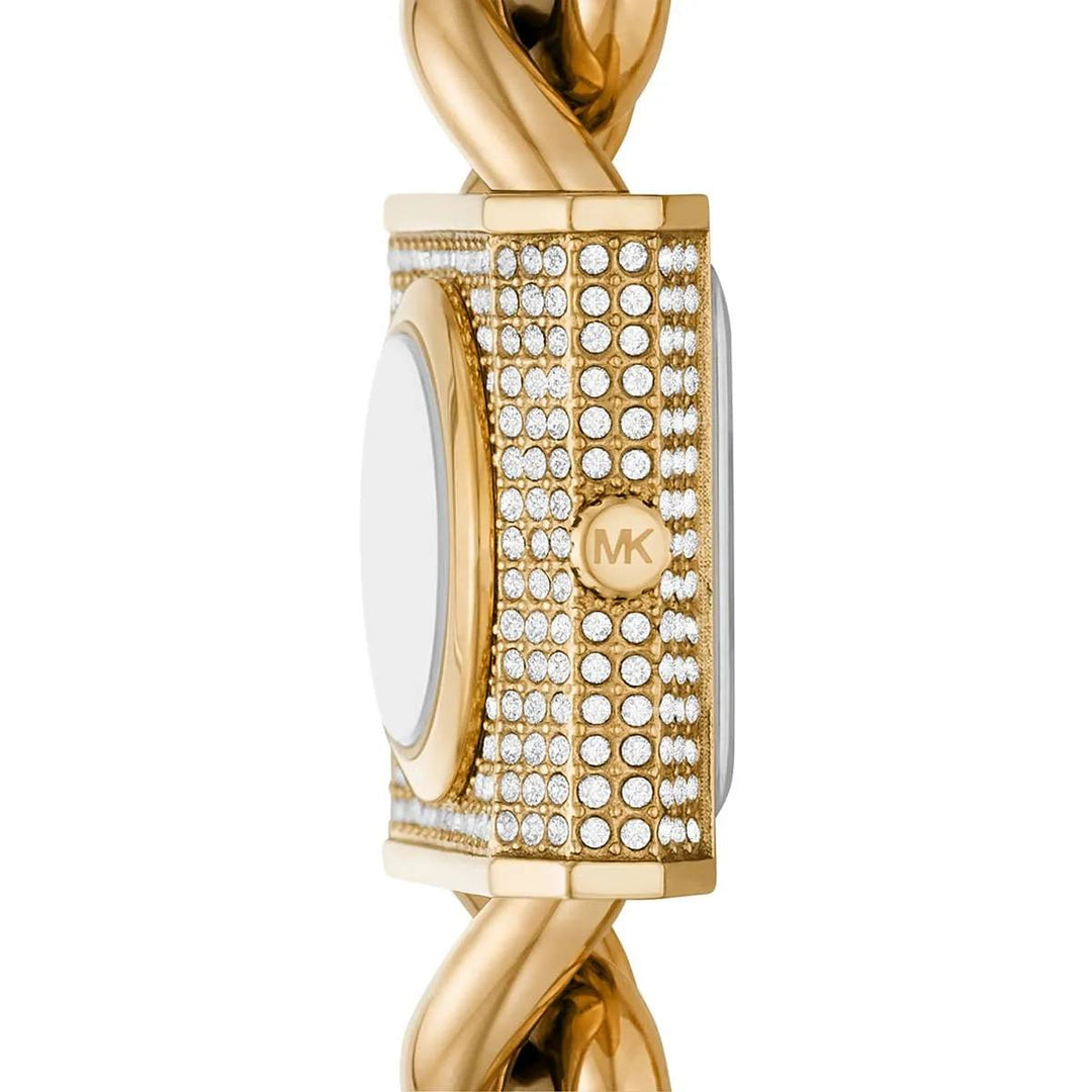 MICHAEL KORS MINI LOCK PAVE GOLD-TONE CHAIN WOMEN&