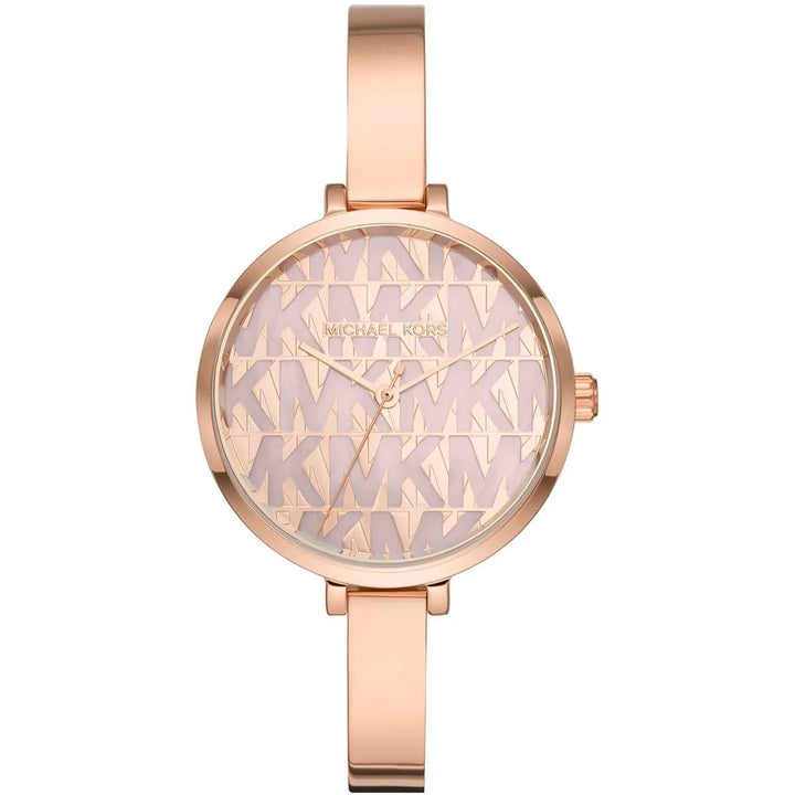 MICHAEL KORS NAIA ROSE GOLD-TONE LOGO WOMEN&
