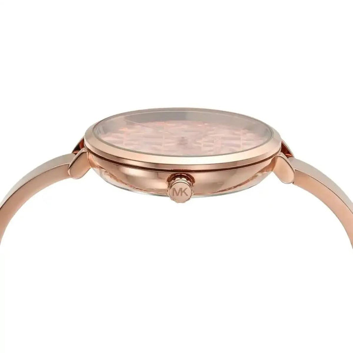 MICHAEL KORS NAIA ROSE GOLD-TONE LOGO WOMEN&