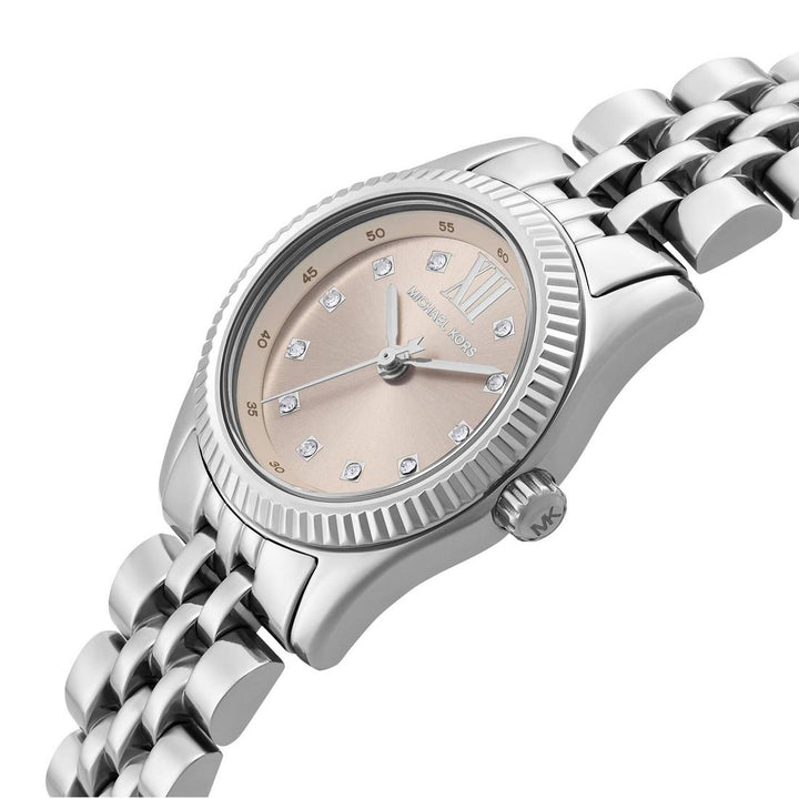 MICHAEL KORS PETITE LEXINGTON PAVE SILVER-TONE WOMEN&