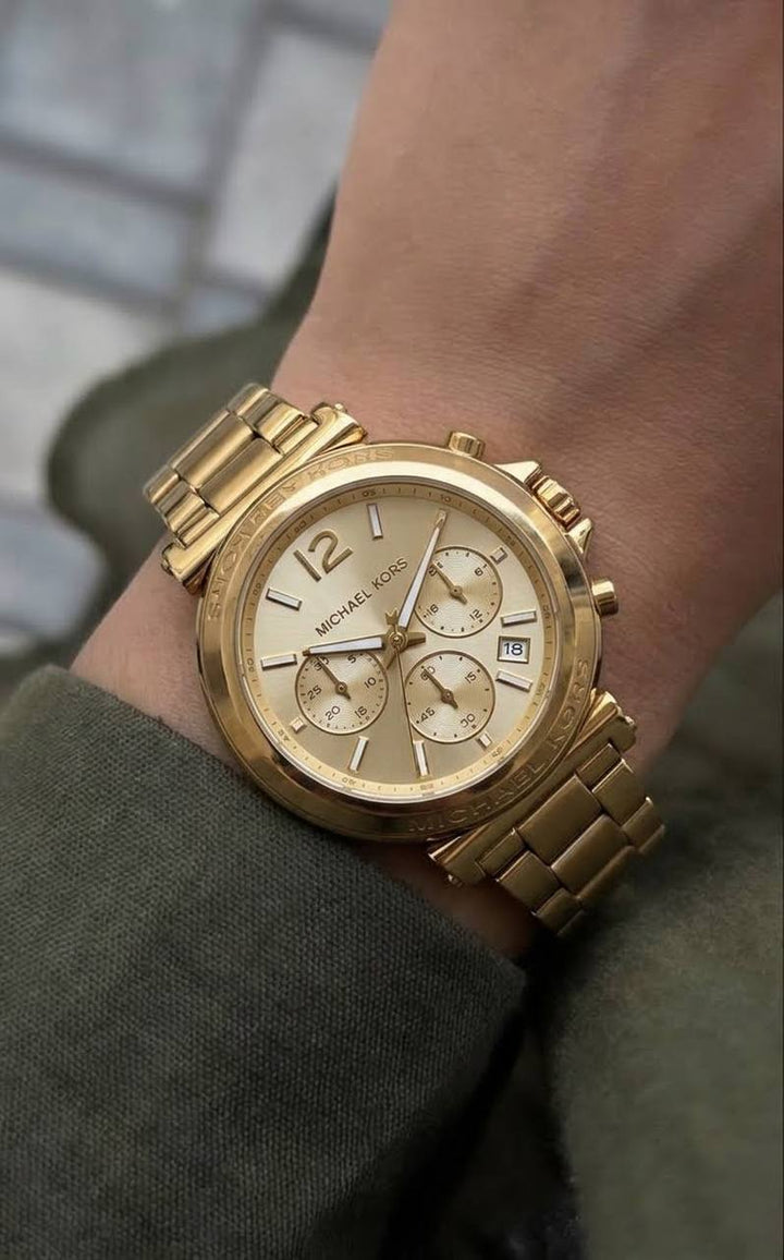 MICHAEL KORS MAREN CHRONOGRAPH GOLD-TONE STAINLESS STEEL WOMEN&