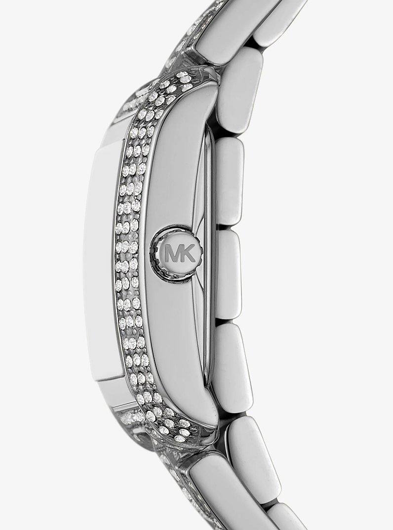 MICHAEL KORS PETITE EMERY PAVE SILVER-TONE DOUBLE WRAP WOMEN&
