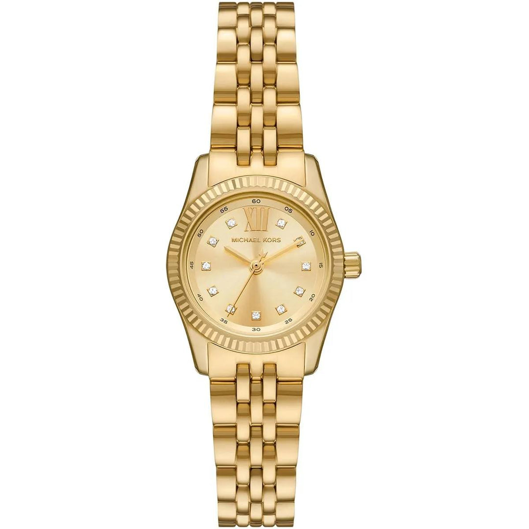 MICHAEL KORS LEXINGTON GOLD-TONE CRYSTAL DIAL WOMEN&