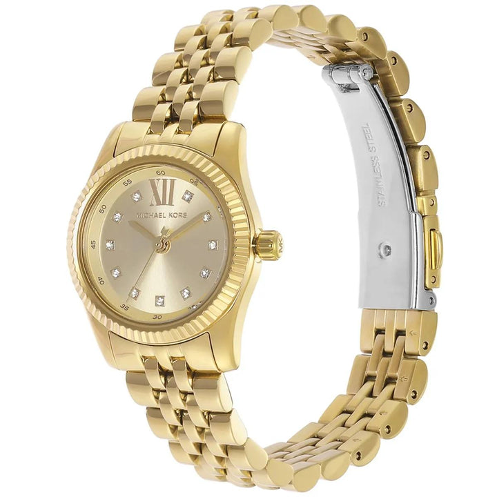 MICHAEL KORS LEXINGTON GOLD-TONE CRYSTAL DIAL WOMEN&