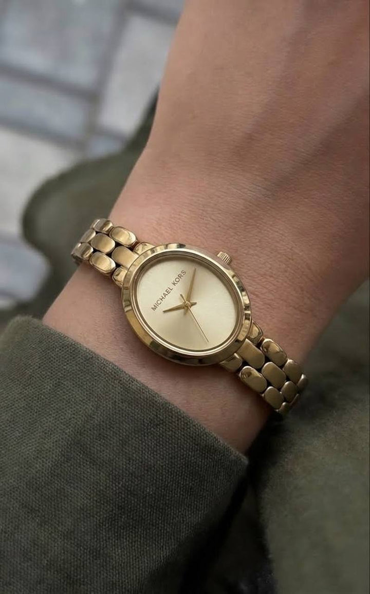 MICHAEL KORS MINI MAUDE GOLD-TONE STAINESS STEEL WOMEN&
