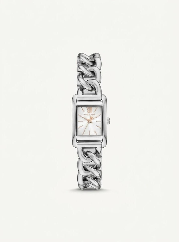 MICHAEL KORS EMERY SILVER-TONE CHAIN LINK WOMEN&