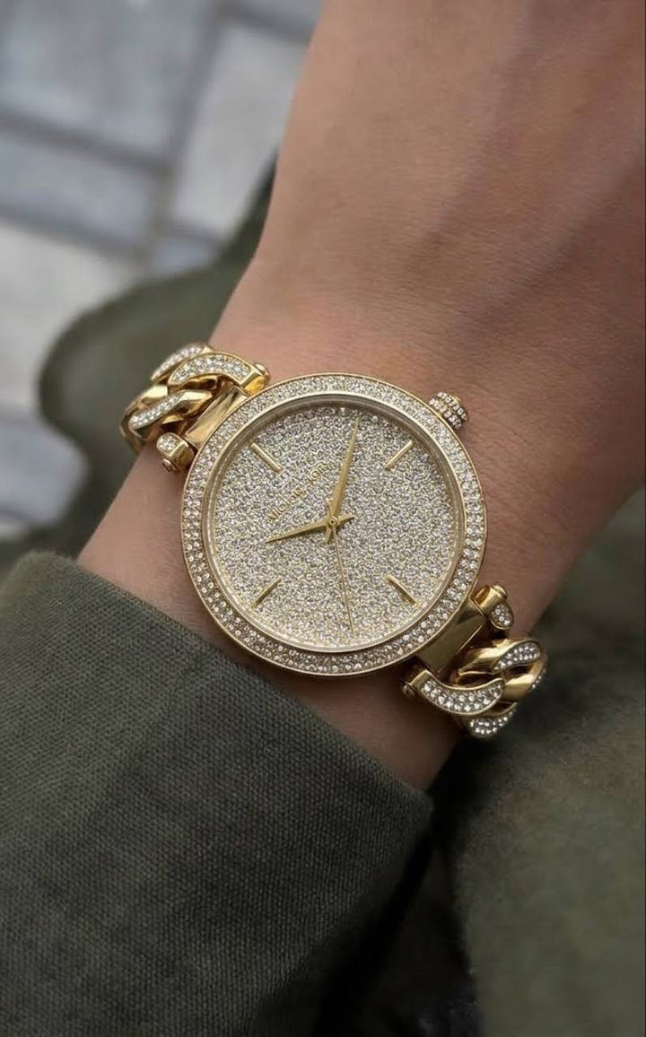 MICHAEL KORS CATELYN CRYSTAL PAVE DIAL GOLD-TONE WOMEN&