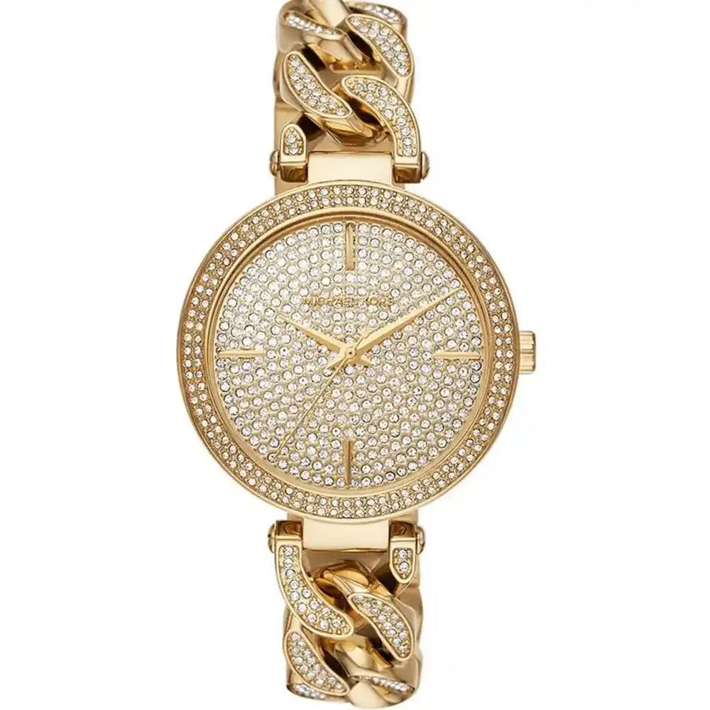 MICHAEL KORS CATELYN CRYSTAL PAVE DIAL GOLD-TONE WOMEN&