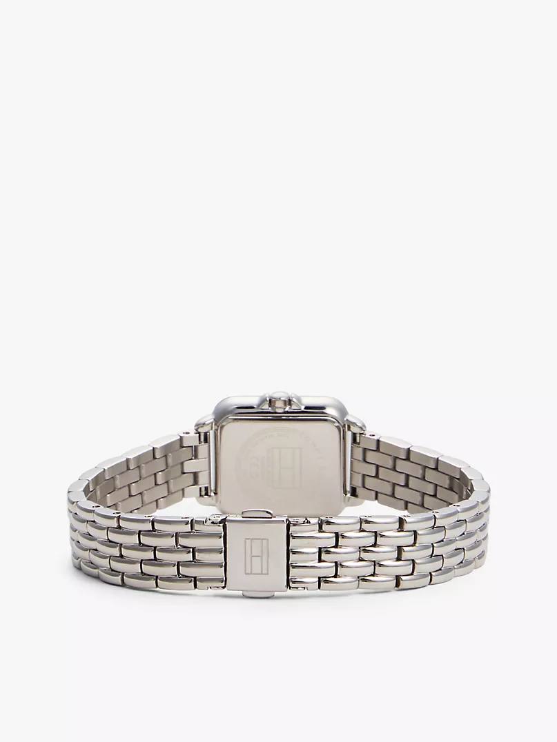 TOMMY HILFIGER MIA SILVER-TONE SQUARE WOMEN&