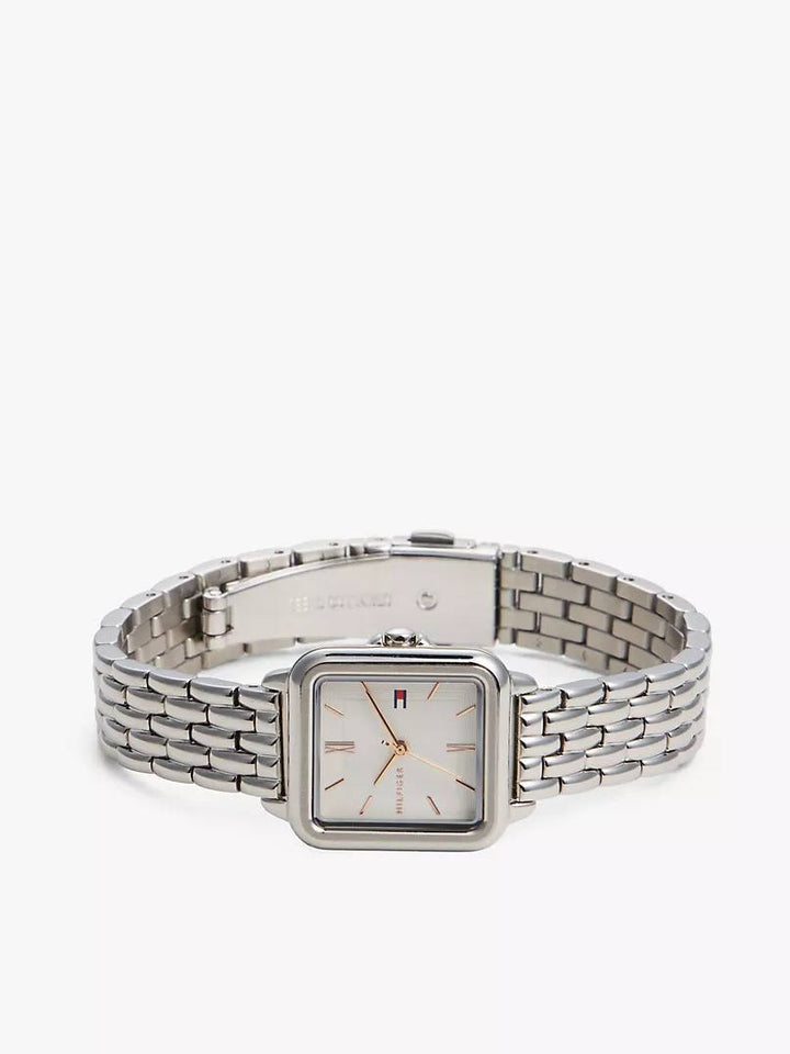 TOMMY HILFIGER MIA SILVER-TONE SQUARE WOMEN&