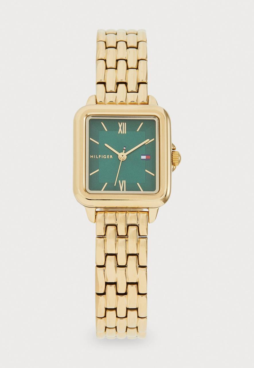 TOMMY HILFIGER GREEN DIAL&amp; GOLD STEEL WOMEN&