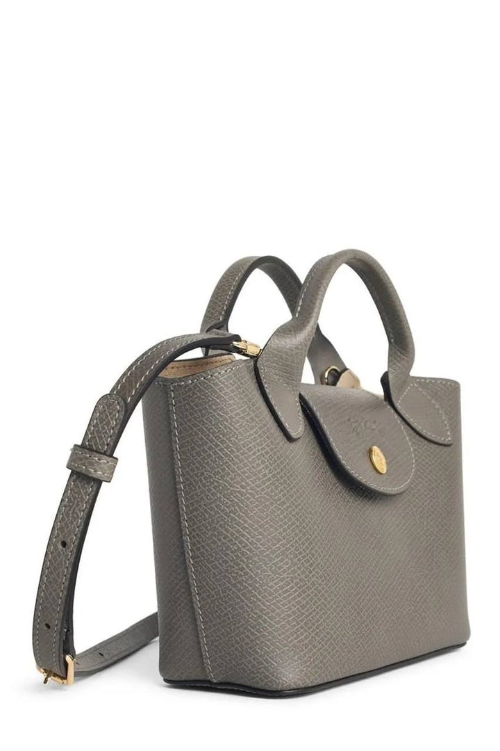 LONGCHAMP ÉPURE XS LEATHER TOTE BAG-GRAY