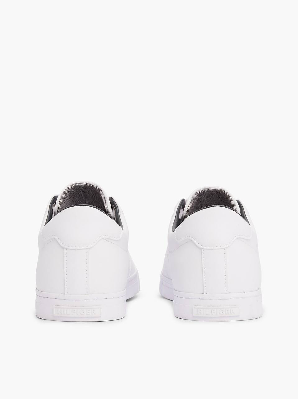 TOMMY HILFIGER ESSENTIAL LEATHER LACE-UP TRAINERS-WHITE