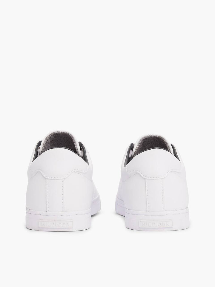 TOMMY HILFIGER ESSENTIAL LEATHER LACE-UP TRAINERS-WHITE